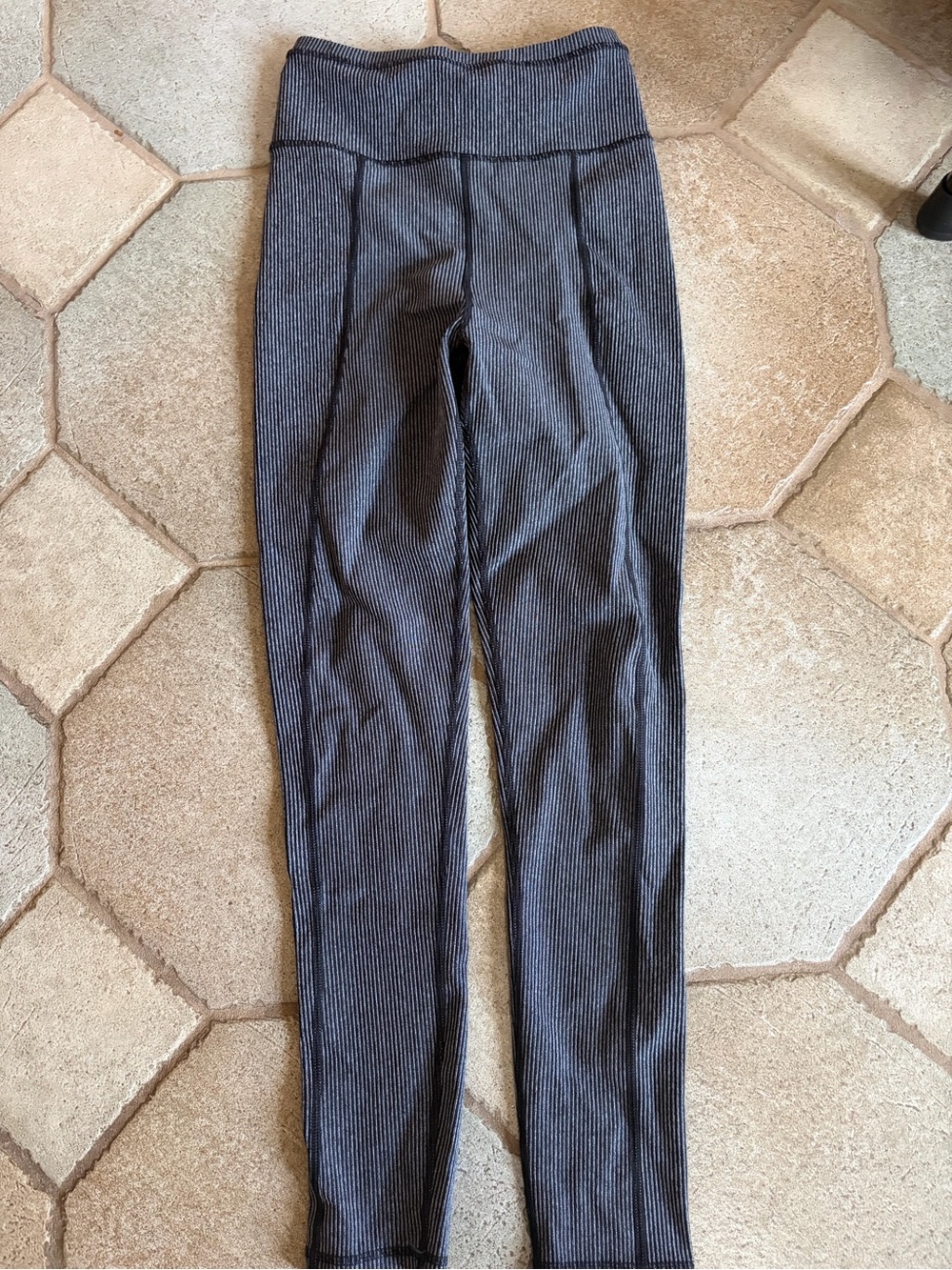 For Love And Lemons Charcoal Ribbed High-Waist Leggings